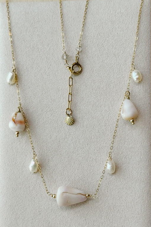 maui cone shell necklace with pearls